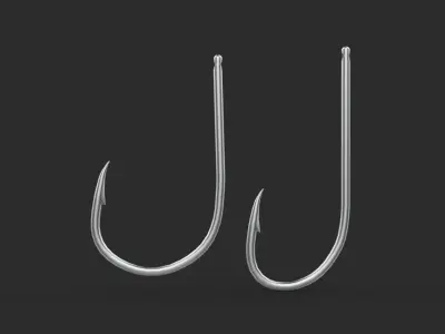 Fishing hook Low-poly 3D model