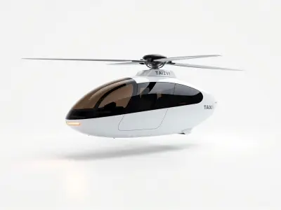 Futuristic Flying Taxi Helicopter Design Low-poly 3D model