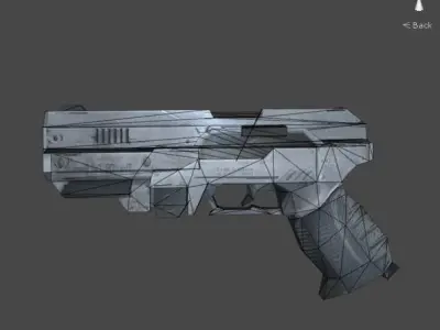 pistol 9mm handgun low poly 3d model Low-poly 3D model
