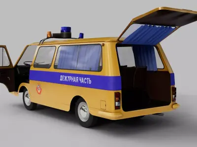 RAF-2203 police Low-poly 3D model