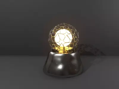 lamp with a metal mesh in an industrial style 3D model