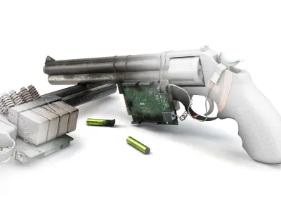 Sci-Fi Revolver  Low-poly 3D model
