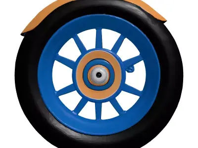 Sport Motorcycle Wheel with Fender 3D model