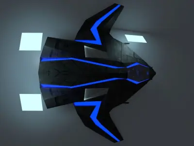 Sci-Fi Stealth Dropship and Light Gunship Hybrid 3D model