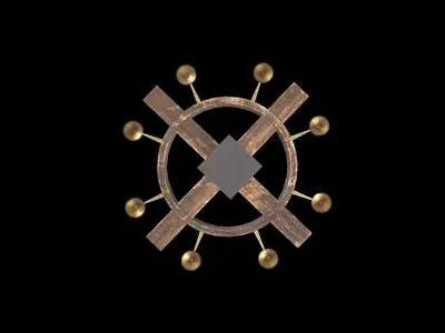 Old Chandelier Low-poly 3D model