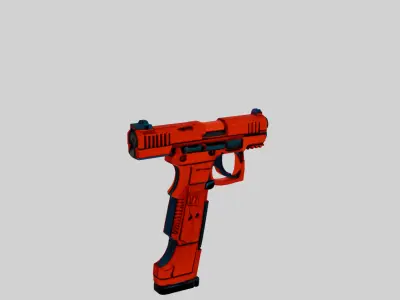 Futuristic Red Gun Free low-poly 3D model
