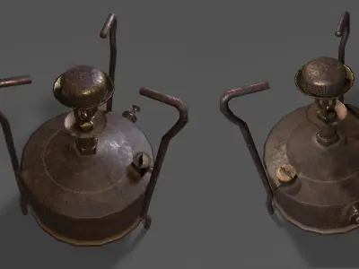 Traditional round Boat Low-poly 3D model