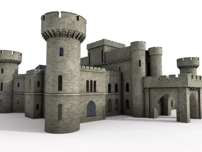 Eastnor Castle Low-poly 3D model