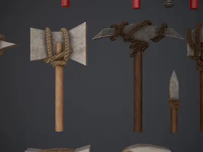 Survival Tools Pack Low-poly 3D model