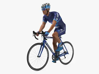 Cyclist on Colnago Road Bike Rigged  purchase 3D model