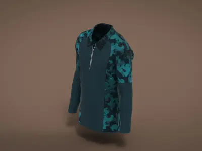 Military Outfit - T-shirt Low-poly 3D model 19