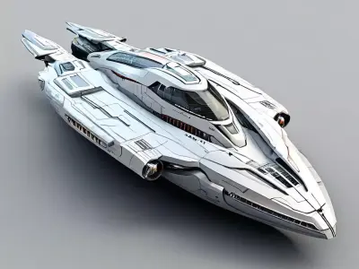 Scifi Starship Explorer SA39C1 Low-poly 3D model