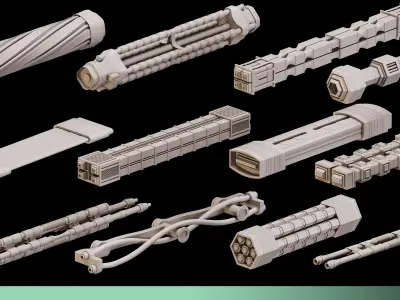 90 Cable IMM Brush vol 2 scifi 3D model