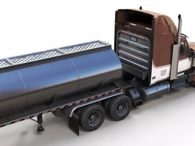 International LoneStar fuel trailer Low-poly 3D model