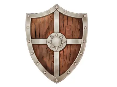 Stylized Medieval Shield 01 Low-poly 3D model