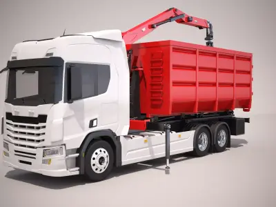 Generic Waste Handling Crane Truck 3D model