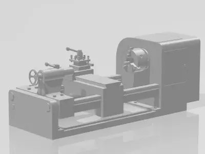 Industrial Lathe Machine 3D print model