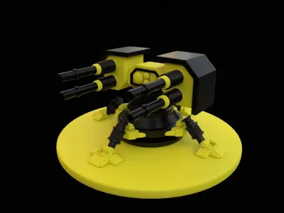 10 Unique Sci-Fi Air Defense Gun 3D model
