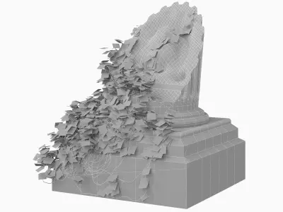 Ruin Corinthian column 3D model
