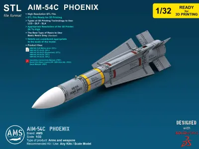 AIM-54C Phoenix - Scale 1-32 3D print model