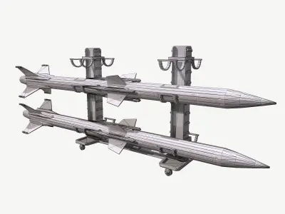Military Missile Rack Low-poly 3D model