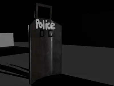 Swat Shield with Glass Made in Maya Low-poly 3D model