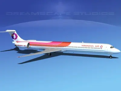 McDonnell Douglas MD80 Hawaiian 3D model