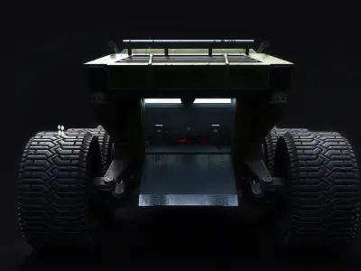 Technical Vehicle transporter Green Source Files 8K Textures  Low-poly 3D model