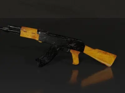 Model AK-47 Low Poly 3D Gun Low-poly 3D model