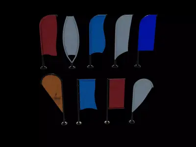 banner commercial flag 3D model purchase
