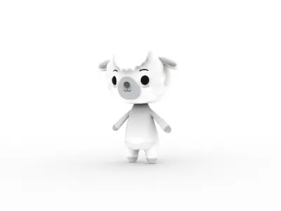 Cartoon Sheep v002 character 3D model
