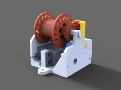 Anchor winch with free fall function Typ A  3D print model