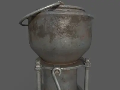 Military stove Low-poly 3D model