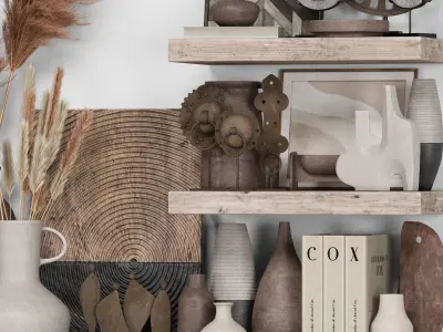 Decorative Set Rustic style 03 3D model