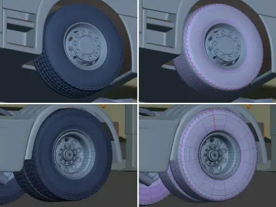Generic Semi Trailer Container Truck With Modern Design  3D model