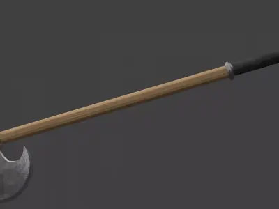 Tabar Single-Bladed Ax Low-poly 3D model