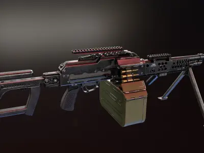 PKP Pecheneg with Zenitco Pack Low-poly 3D model