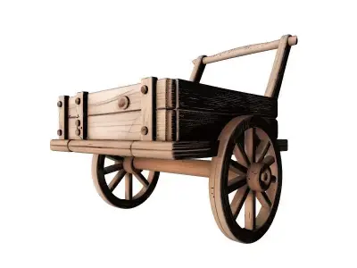 Wooden Cart 3D Printable Model 3D print model purchase