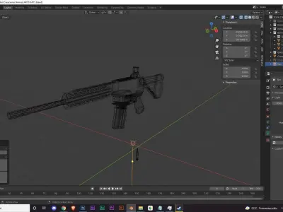 AR15 Gun Model Low-poly 3D model