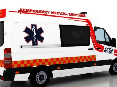Mercedes Benz Sprinter L2H2 2015 Singapore Ambulance 3D model