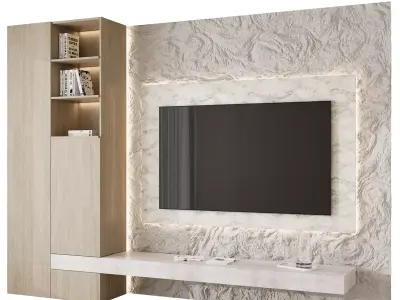 TV wall panel 05 Free 3D model