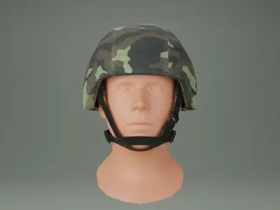 helmet with cover Low-poly 3D model