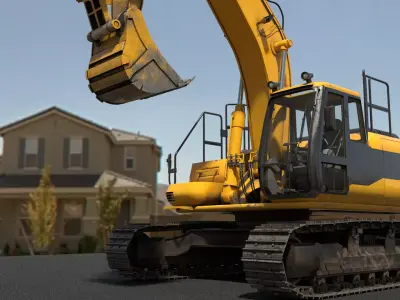 Excavator Low-poly 3D model Low-poly