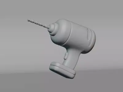 Cordless Power Drill Machine Low-poly 3D model