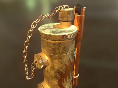 Steampunk and Vintage Style Old 3D Lighter Model 3D model
