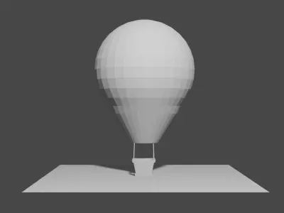 Hot Air Baloon Free low-poly 3D model