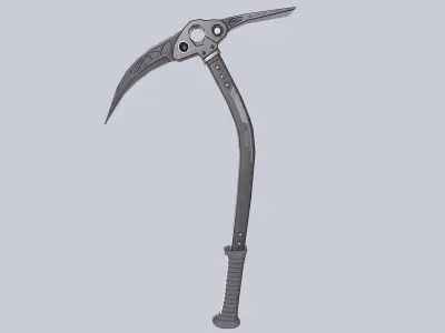 Ice axe Low-poly 3D model