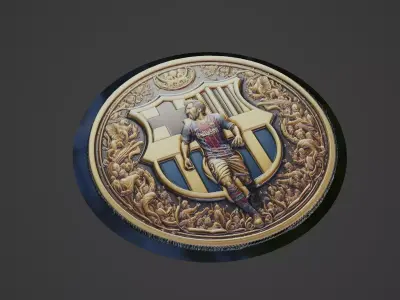 Barcelona Football Medallion 3D print model order