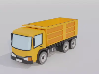 Low Poly Dump Truck Free low-poly 3D model