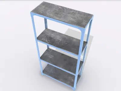 Industrial shelves 1 Low-poly 3D model